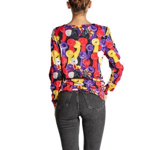 1990S ESCADA Cotton Deadstock Equestrian Print Long Sleeved Top image 2