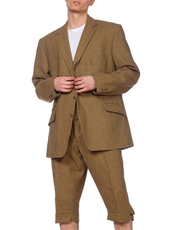 1990'S CORDINGS Green Wool Tweed Men's 20S Style … - image 3