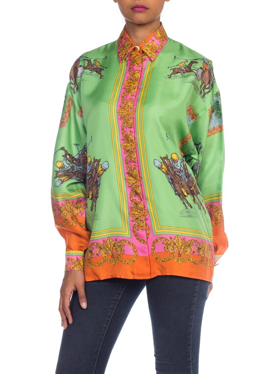 1990s Versace Sport Silk Polo Shirt