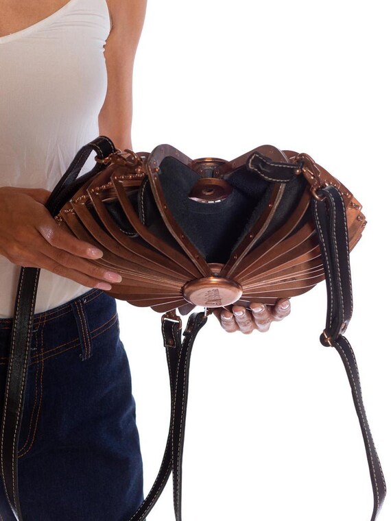 Jean Paul Gaultier 1980s black brown leather waist or cross-body bag