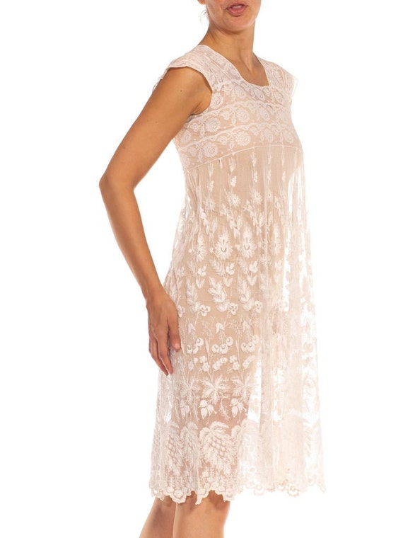 Edwardian White Lace Baby Doll Sleeveless Dress - image 5
