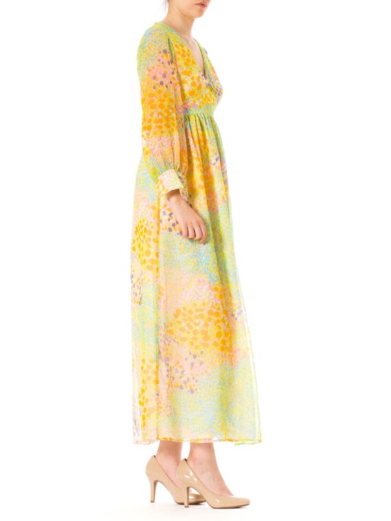1970S Multicolor Psychedelic Polyester Chiffon Ma… - image 3