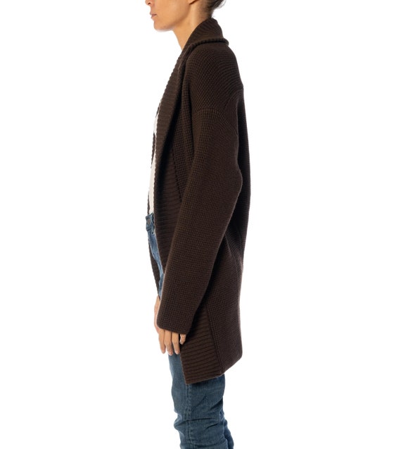 1990S YOHJI YAMAMOTO Brown Wool Knit Long Sleeve … - image 2