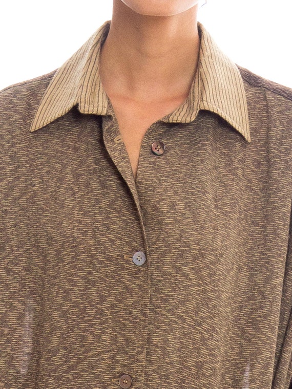 1980S ISSEY MIYAKE Tan & Brown Wool Blend Oversiz… - image 6