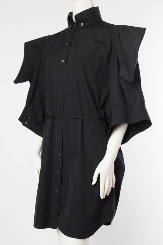 2000S ALEXANDER MCQUEEN Black Cotton Kimono Sleev… - image 4