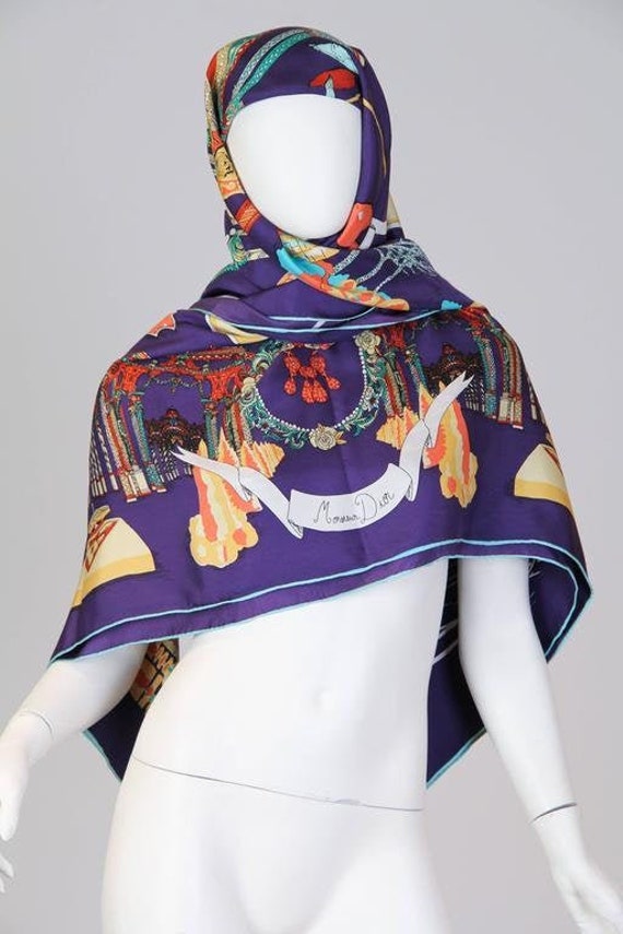 1990S CHRISTIAN DIOR Silk Twill Fairytale Printed