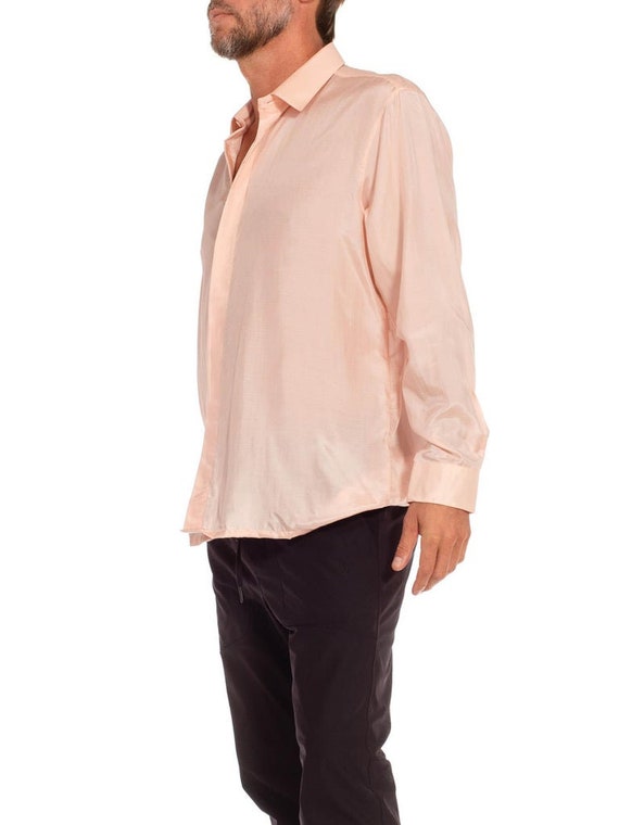 1990S Bocci Blush Pink Silk Dead Stock Shirt Nwt - image 2