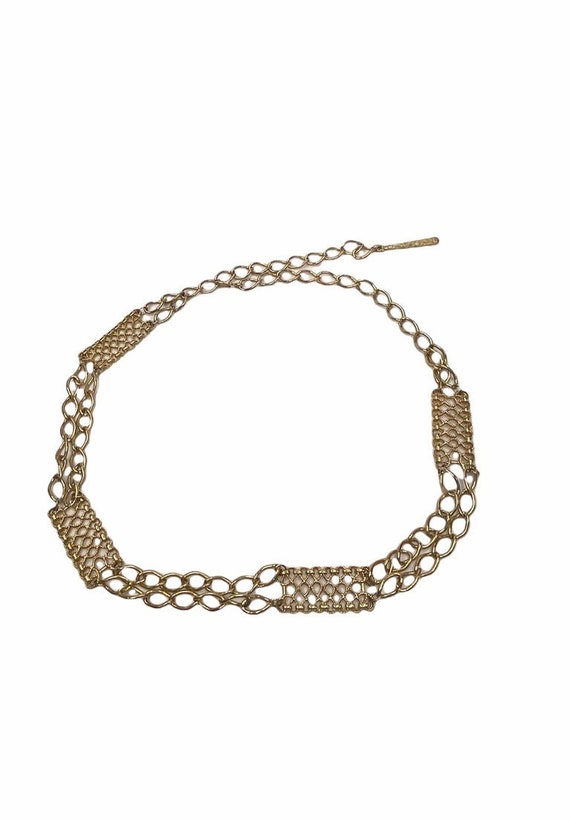 1970S Gold Double Chain Belt - image 1