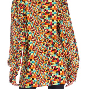 1990S GIANNI VERSACE Multicolor Printed Cotton Symbols Men's Shirt Sz 50 image 2