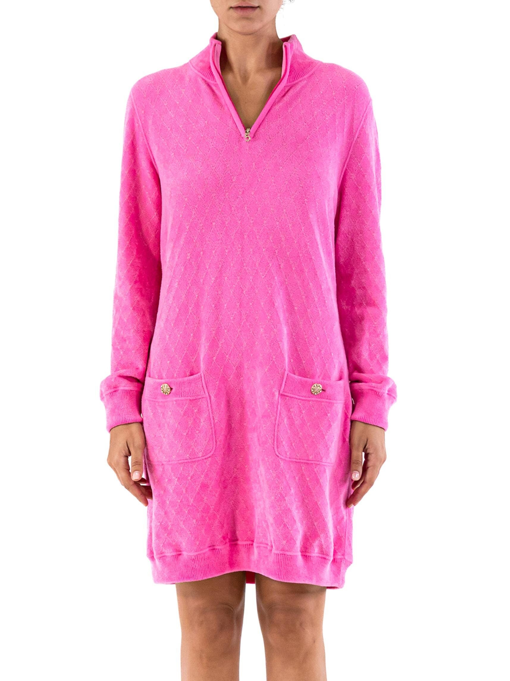 chanel pink velvet dress Chanel Pink Velvet Burnout Day Dress