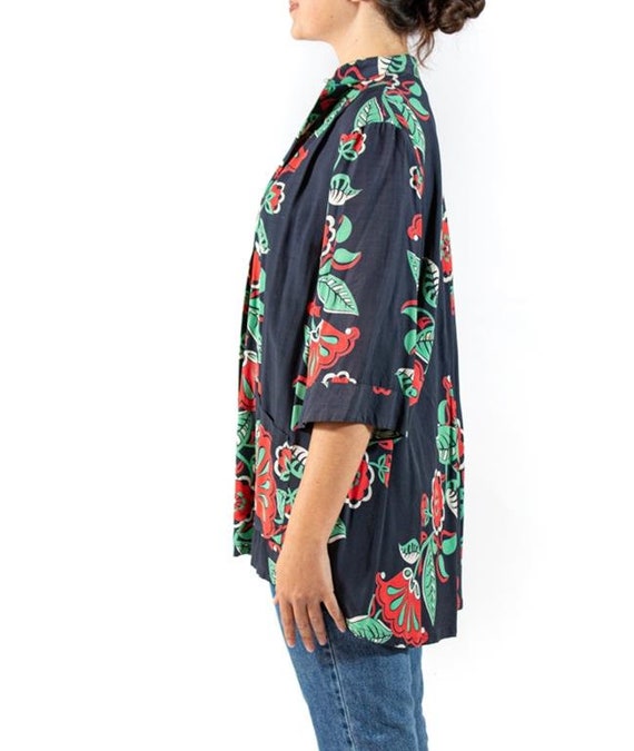 1940S Tropical Cold Rayon Top - image 2