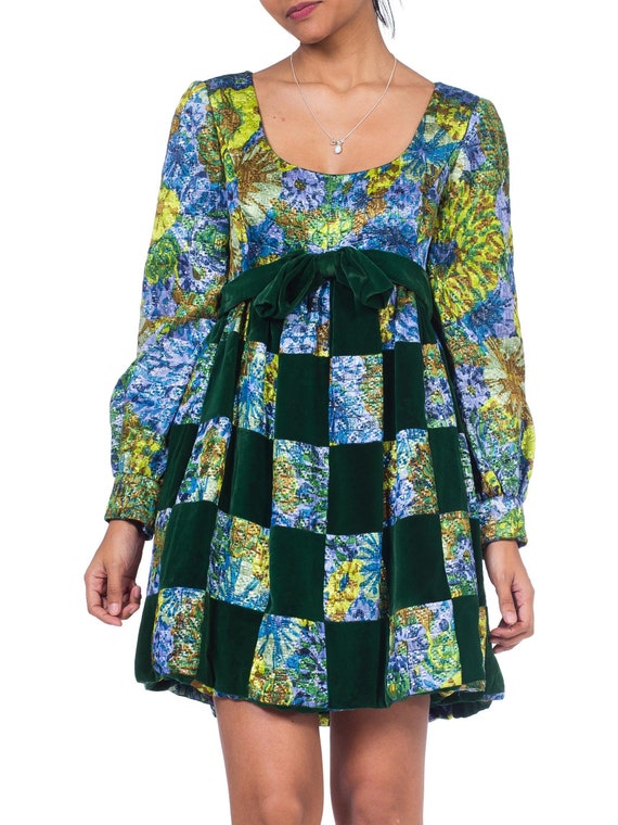 1960S Malcolm Starr Lurex & Velvet Metallic Mini C