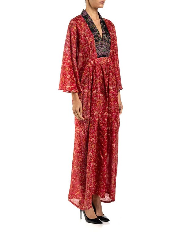 Morphew Collection Red  Black Paisley Silk Floral… - image 8