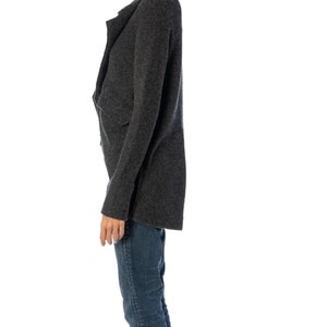 2000S YS YOHJI YAMAMOTO Dark Gray Wool Knit Jacket image 2