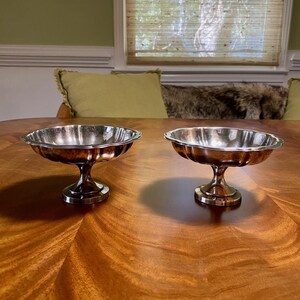 Pair of Vintage Oneida Silver Plate Compotes
