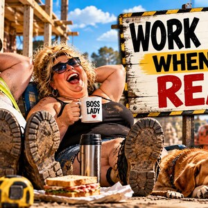 Work Starts When We’re Ready Funny Builder Mug – Construction & Tradesman Gift
