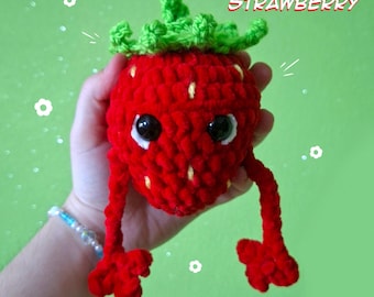 Amigurumi de fresa de piernas largas