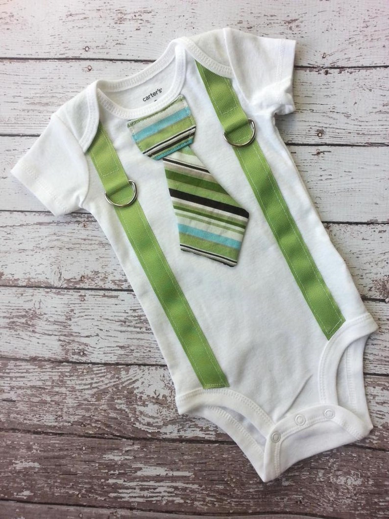 Download Formal Wear Green Blue Baby Boy Tie One Piece Bodysuit With Suspenders Birthday Shirt Photo Prop Stripes Brown Baby Boy Fashion Boys Clothing Clothing Bgc Sedahotels Com