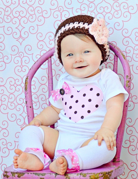 Baby Girl onepiece bodysuit leg warmer & crochet hat set | Etsy
