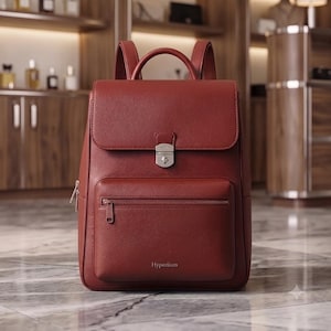 Full Grain Leather Backpack: Structured Executive Style, Metal Clasp, Daily Commute Bag