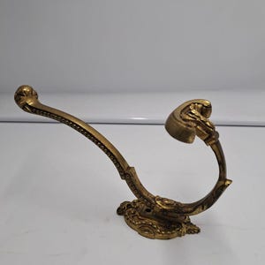 Antique French Gilt Bronze Coat Hook Sculpted Hand Holding Knob Napoleon III Ornate Beaded Wall Hook Victorian Hat Hook