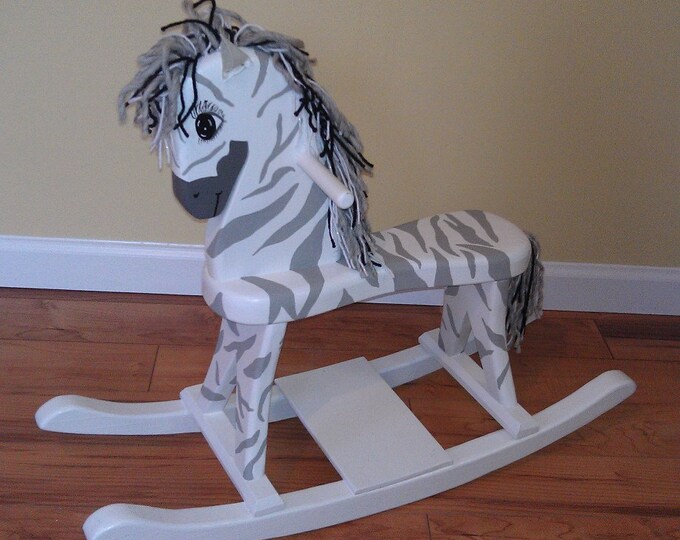 Classic Rocking Horse Zebra Theme Etsy