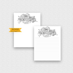 JW Brief Briefpapier, Sofort Download, Florales Briefpapier