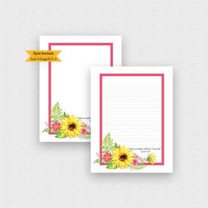 JW Brief Briefpapier, Sofort Download, Florales Briefpapier