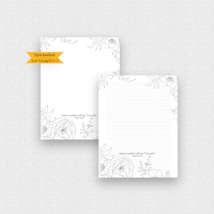 Papel para escrever cartas JW, download instantâneo, papelaria floral