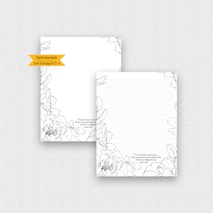 Papel para escrever cartas JW, download instantâneo, papelaria floral