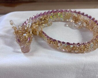 Gold and Purple Resin Dragon