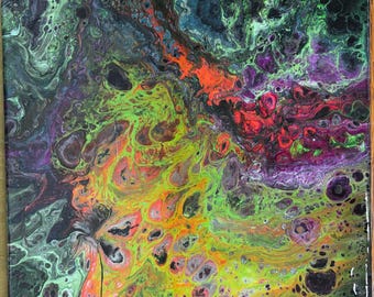 Neon Fluid Abstract Painting