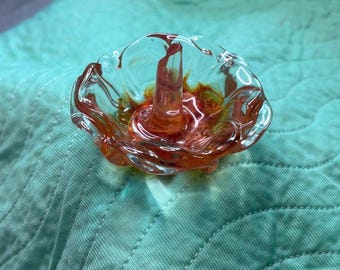 Amber Flower Resin Candle Holder