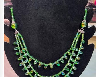 Green Crystal 19-Inch Necklace