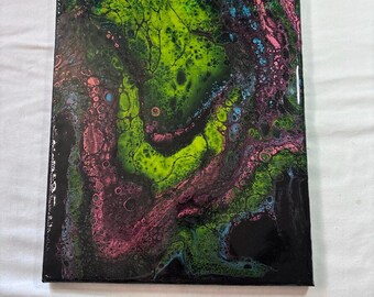Green and Pink Abstract Painting