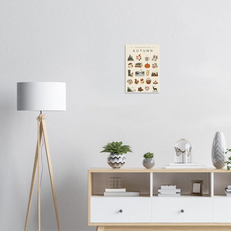 Pôster Escandinavo de Outono A3 | Pôster Minimalista de Outono | Arte de Parede Nórdica | Decoração de Parede Escandinava | Impressão Artística A3 imagem 3