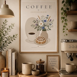 Coffee & Cinnamon Poster | Kaffee Wandbild | Coffee Lover Geschenk | Küchen Deko | Coffee Bar Poster | Hygge Wandkunst | Scandi Poster