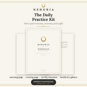 Printbare dagboekpagina's, 3 minuten ochtend- en avondoefening, wekelijkse intentieplanner, mindful dagelijkse pagina's (pdf-download)