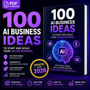 100 AI Business Ideas (English and Spanish) | Digital PDF Guide | Updated for 2026 | Online Business & Passive Income Ideas