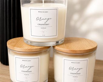100% Soy Handmade Candle- Orange Cranberry