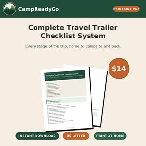 RV Travel Trailer Checklist Bundle | Complete Camping Setup, Towing, Maintenance & Winterization | Printable PDF