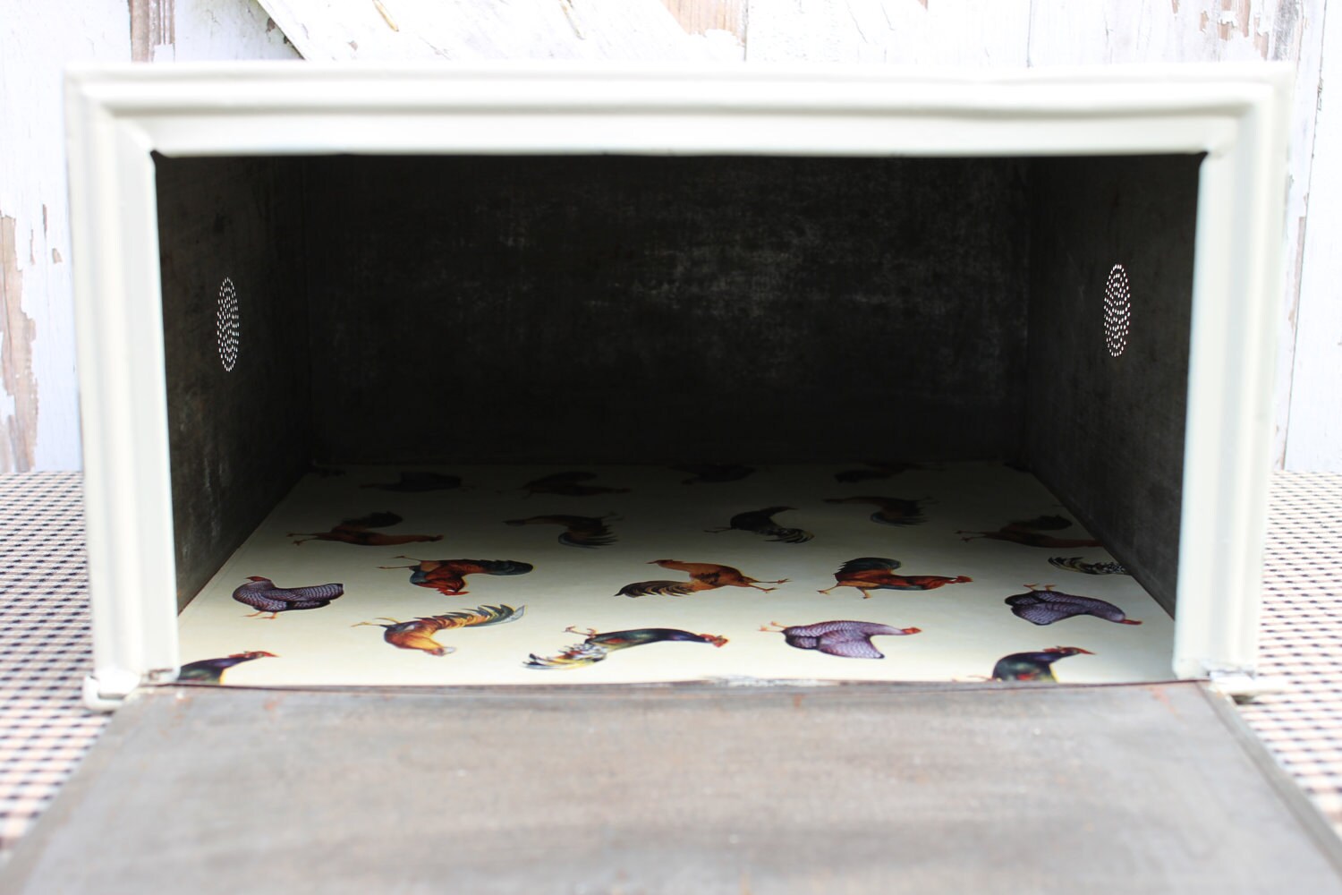 Vintage Metal Bread Box Upcycled Farmhouse Rustic Kitchen Etsy