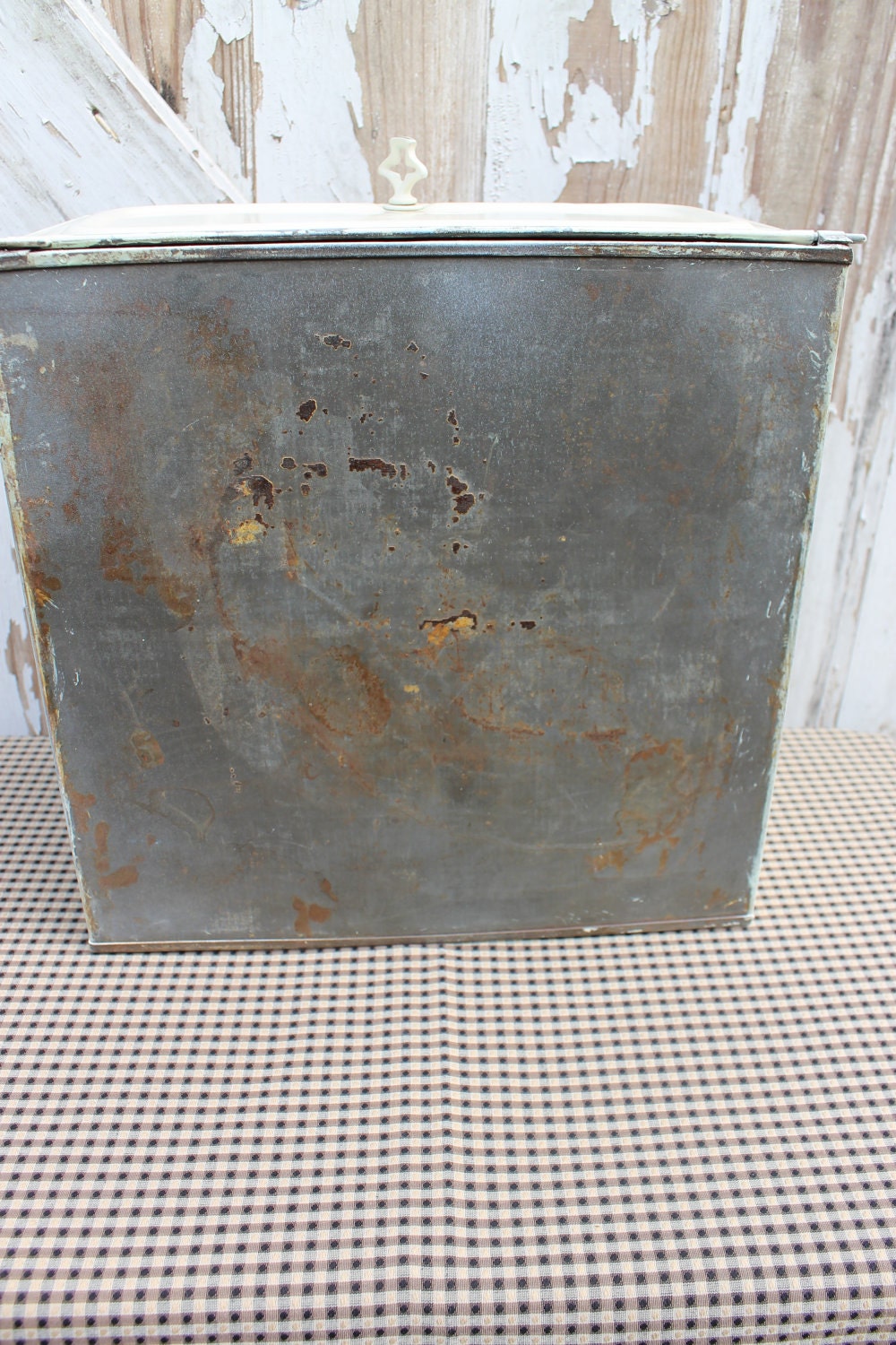 Vintage Metal Bread Box Upcycled Farmhouse Rustic Kitchen Etsy