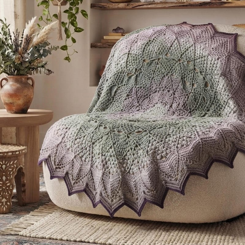Lavender Grey Afghan - Etsy