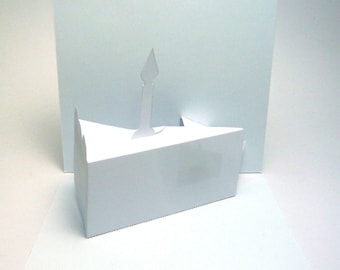 Blank Templates for the Slice of Birthday Cake Card