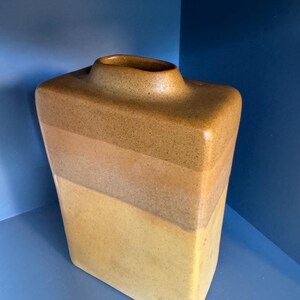 Vaso originale vintage di Rodolfo Padilla, firmato, arte ceramica messicana, vaso a cuscino, stile Mid-Century, smalto a goccia, gres, tonalità della terra, brutalista