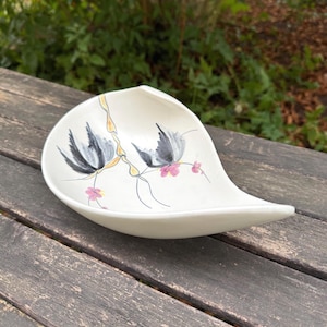 Vintage Zeller Keramik Schale Nippon 4122 50er Mid Centruy Design Pottery Nierentisch Bowl Keramik grau rosa gelb