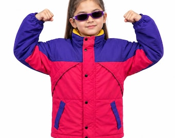90s Retro Colorblock Kids Windbreaker, Oliver Alien Boy Inspired Rave Jacket for Kids, Gift for kids
