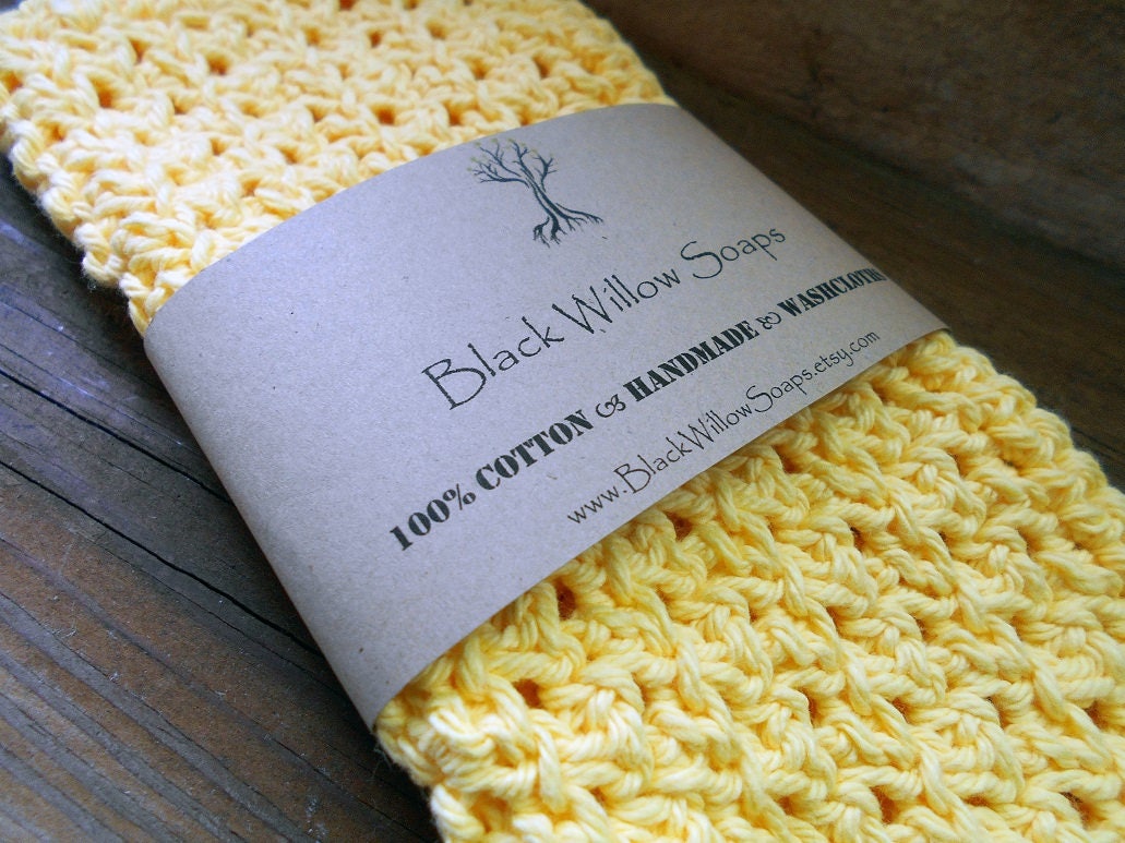Yellow Large Washcloth 9x9 Washcloth Cotton Etsy