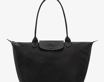 Borsa tote Longchamp da donna, borsa a tracolla grande, nera, ideale per tutti i giorni, lavoro e viaggi.